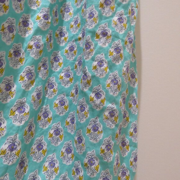 J. CREW V-Neck Criss-Cross Dress in Block Print Aqua Saffron Multi Boho Size S - Picture 9 of 15